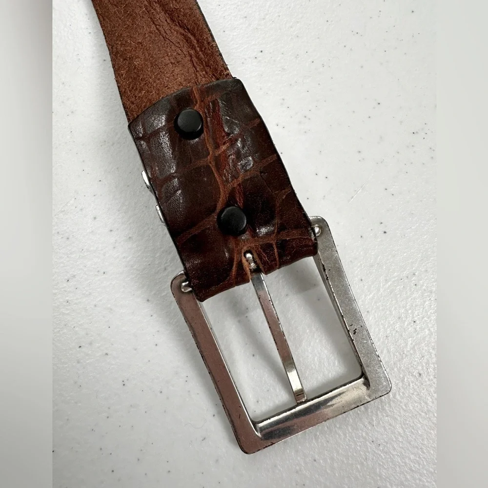 Tony Lama Top Grain Leather Belt Brown Sz 42